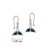Inlaid Whale Tail Silver Earrings TE2501 - DiveSilver Jewelry